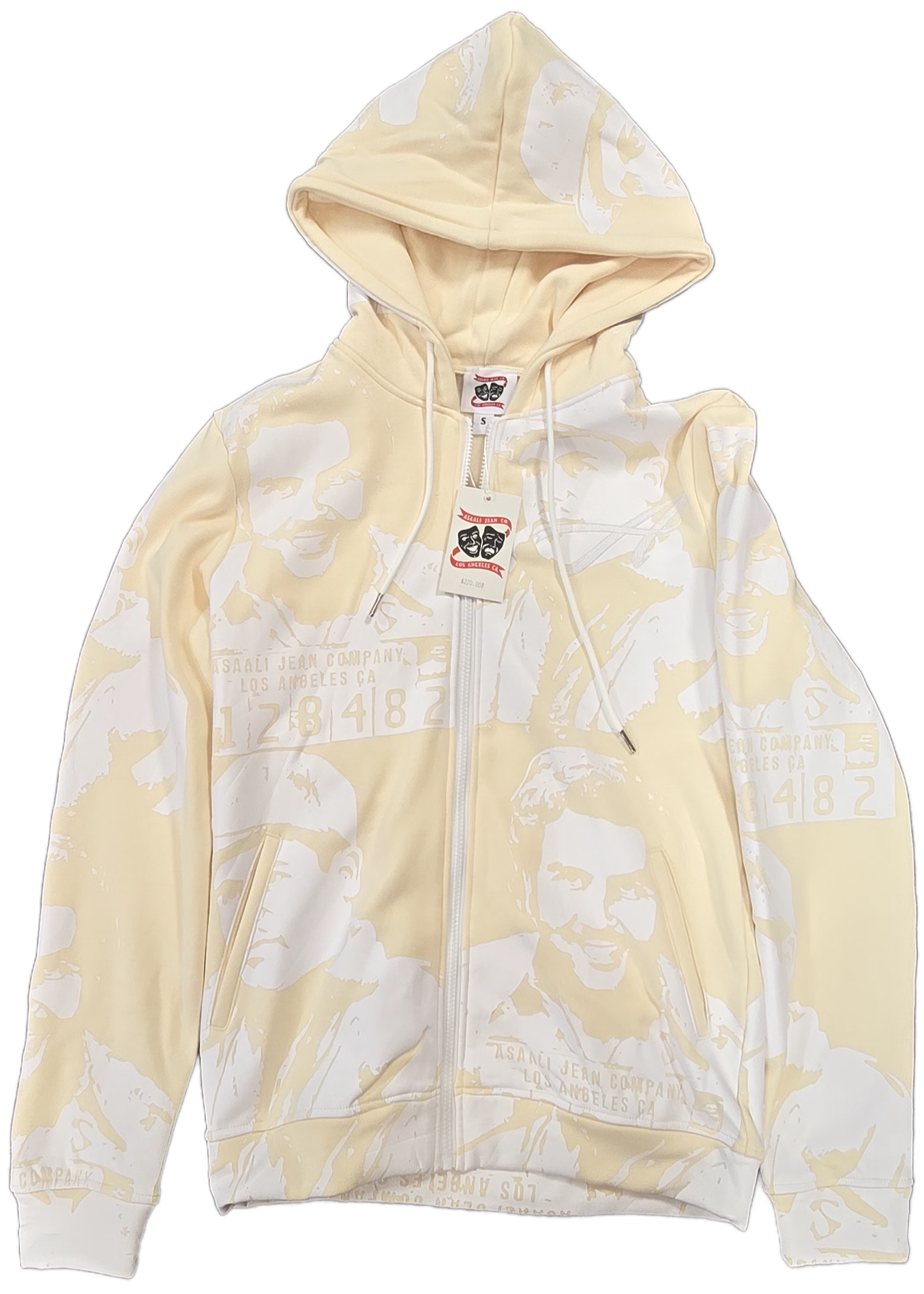 Asaali Creme Zip Up Hoodie