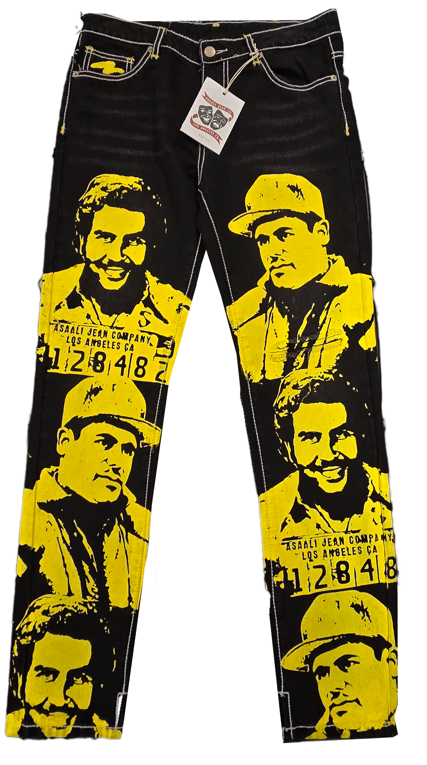 Asaali Cartel Black and Yellow Jeans