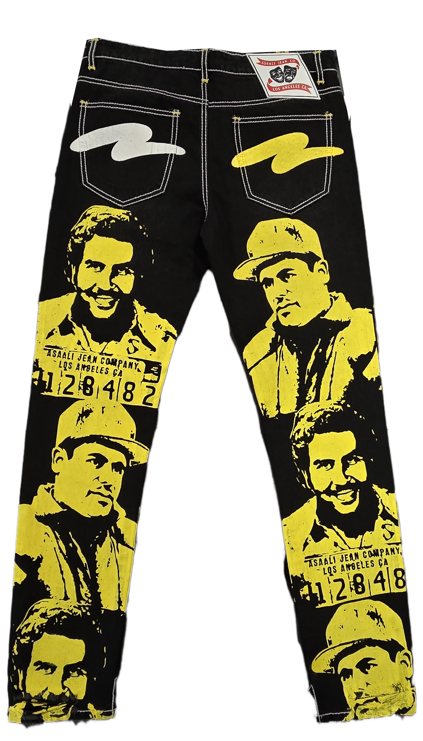 Asaali Cartel Black and Yellow Jeans